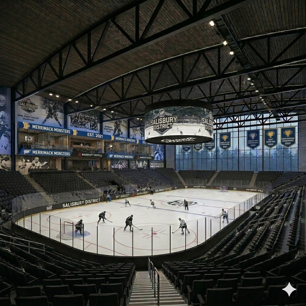 Salisbury District arena interior — navy/gold